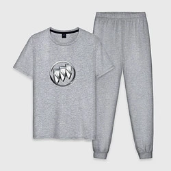Пижама хлопковая мужская Buick logo металик, цвет: меланж
