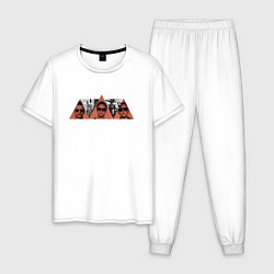 Пижама хлопковая мужская Depeche Mode - Tour delta machine, цвет: белый