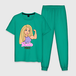 Пижама хлопковая мужская Barbie power, цвет: зеленый