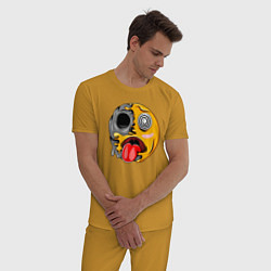Пижама хлопковая мужская Гипносмайл emoji, цвет: горчичный — фото 2