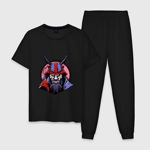 Мужская пижама Samurai evil face / Черный – фото 1