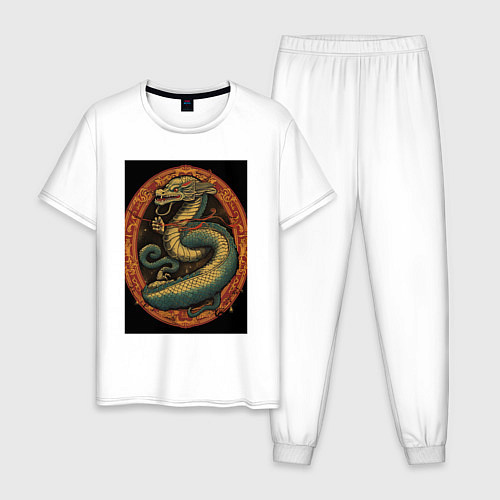 Мужская пижама Дракон Муай Тай / Белый – фото 1
