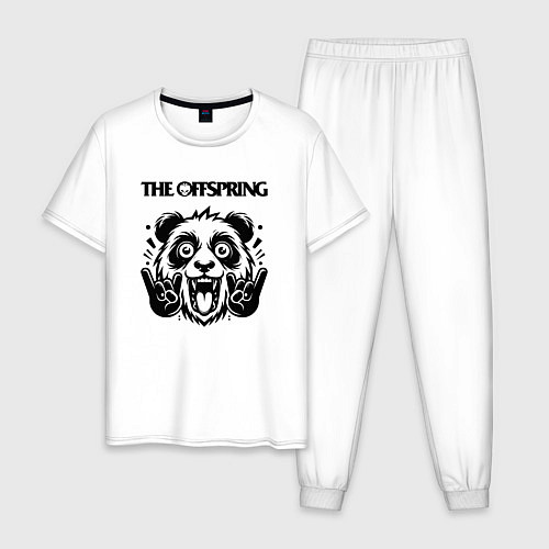 Мужская пижама The Offspring - rock panda / Белый – фото 1