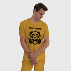 Пижама хлопковая мужская The Offspring - rock panda, цвет: горчичный — фото 2