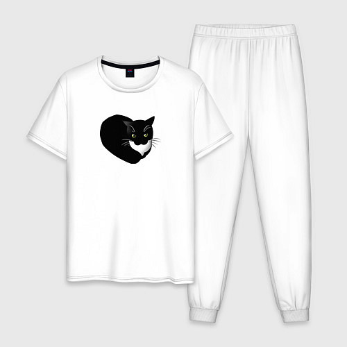 Мужская пижама Кот Максвел / Белый – фото 1