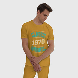 Пижама хлопковая мужская 1970 классика, цвет: горчичный — фото 2