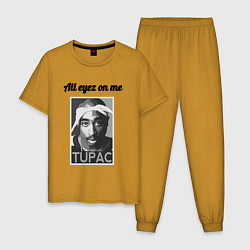 Пижама хлопковая мужская 2pac Art All eayz on me, цвет: горчичный