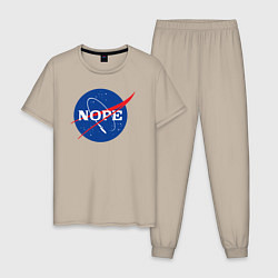 Пижама хлопковая мужская Nope NASA, цвет: миндальный