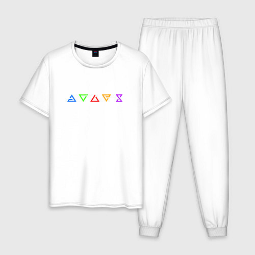 Мужская пижама Символы знаков / Белый – фото 1