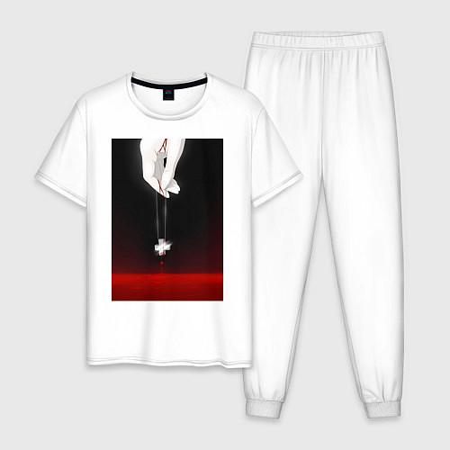 Мужская пижама Евангелион талисман Рей / Белый – фото 1