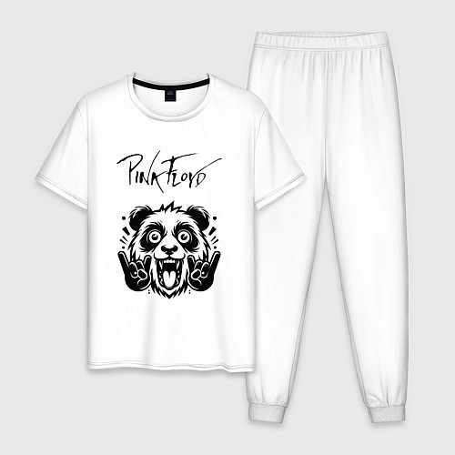 Мужская пижама Pink Floyd - rock panda / Белый – фото 1