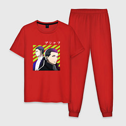 Пижама хлопковая мужская Ашаф - Ведьма и чудовище, цвет: красный