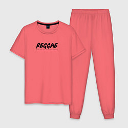 Мужская пижама Reggae music in black white