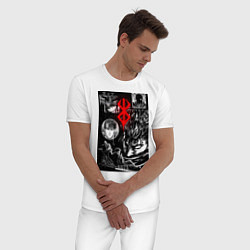 Пижама хлопковая мужская Гатс Чёрный мечник коллаж, цвет: белый — фото 2