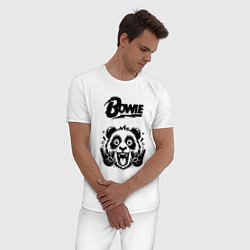 Пижама хлопковая мужская David Bowie - rock panda, цвет: белый — фото 2
