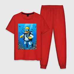 Мужская пижама Homer diving - ai art