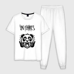 Пижама хлопковая мужская In Flames - rock panda, цвет: белый