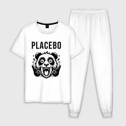 Пижама хлопковая мужская Placebo - rock panda, цвет: белый