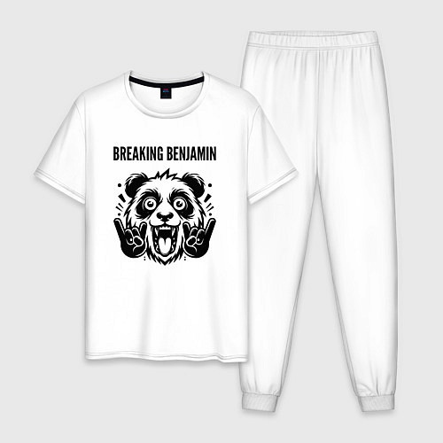 Мужская пижама Breaking Benjamin - rock panda / Белый – фото 1