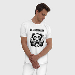 Пижама хлопковая мужская Breaking Benjamin - rock panda, цвет: белый — фото 2