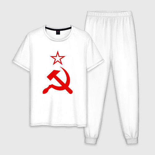 Мужская пижама Серп, молот и звезда / Белый – фото 1