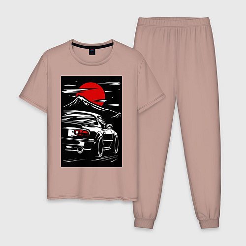 Мужская пижама Мазда mx5 miata / Пыльно-розовый – фото 1