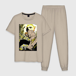 Пижама хлопковая мужская Семь смертных грехов Эсканор, цвет: миндальный