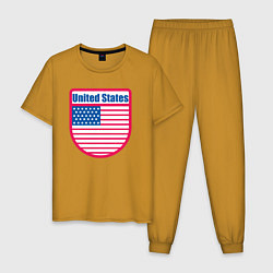 Пижама хлопковая мужская United States, цвет: горчичный