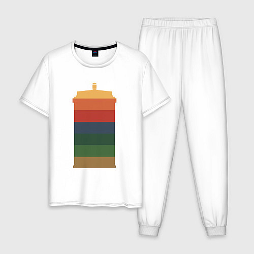 Мужская пижама Tardis colors / Белый – фото 1