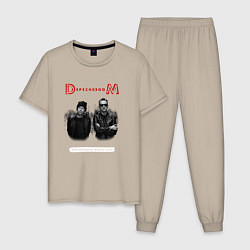 Пижама хлопковая мужская Depeche Mode - dave and martin tour, цвет: миндальный
