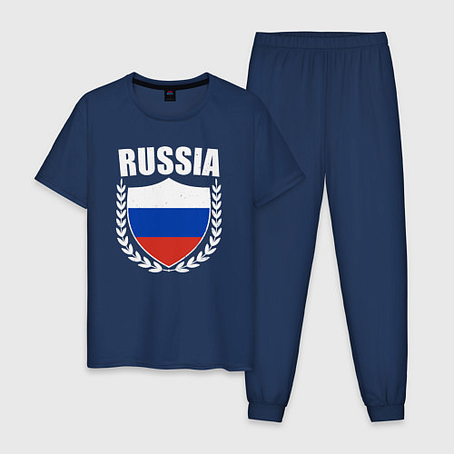 Мужская пижама Russian flag / Тёмно-синий – фото 1