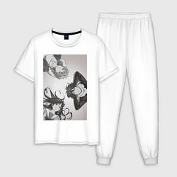 Пижама хлопковая мужская Бездомный бог Хиёри Ики, цвет: белый