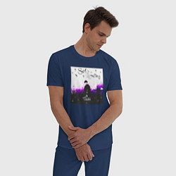 Пижама хлопковая мужская Одиночное Прокачивание, цвет: тёмно-синий — фото 2