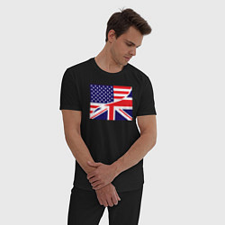 Пижама хлопковая мужская США и Великобритания, цвет: черный — фото 2