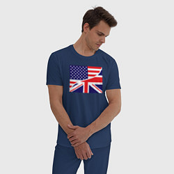 Пижама хлопковая мужская США и Великобритания, цвет: тёмно-синий — фото 2