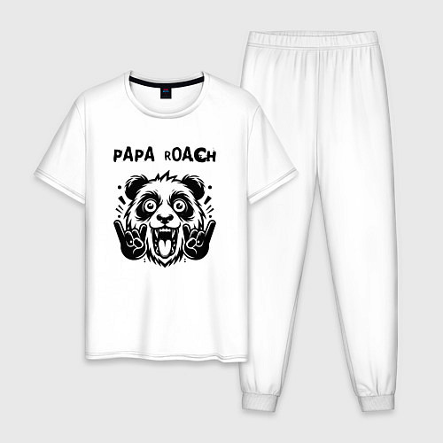 Мужская пижама Papa Roach - rock panda / Белый – фото 1