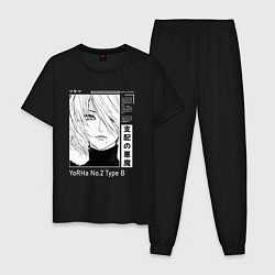 Пижама хлопковая мужская Красивая 2B - Nier automata, цвет: черный
