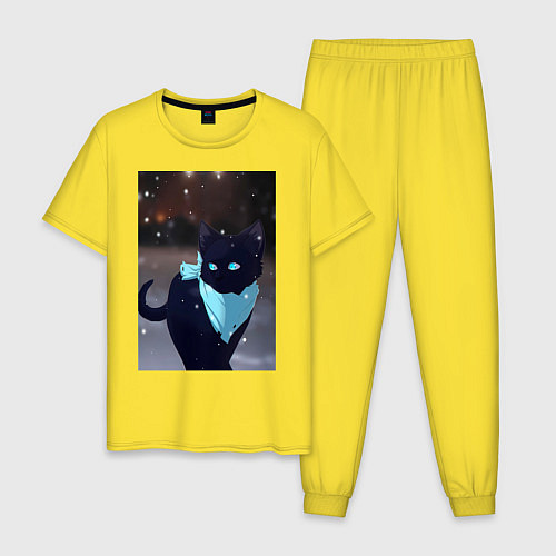 Мужская пижама Бездомный бог кот Ято / Желтый – фото 1