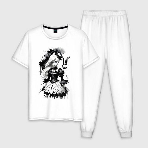 Мужская пижама Baby witch - fantasy ai art / Белый – фото 1