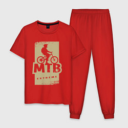 Пижама хлопковая мужская MTB extreme, цвет: красный