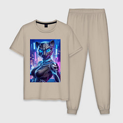 Мужская пижама Cyber panter - ai art fantasy