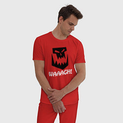 Пижама хлопковая мужская Warhammer waaagh, цвет: красный — фото 2