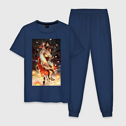 Пижама хлопковая мужская Чэн Хуа Лянь Се танец, цвет: тёмно-синий