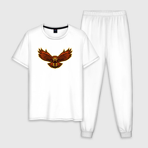 Мужская пижама Полёт совы / Белый – фото 1