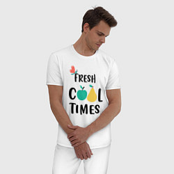 Пижама хлопковая мужская Свежие крутые времена, цвет: белый — фото 2