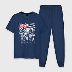 Пижама хлопковая мужская Slipknot rock band, цвет: тёмно-синий