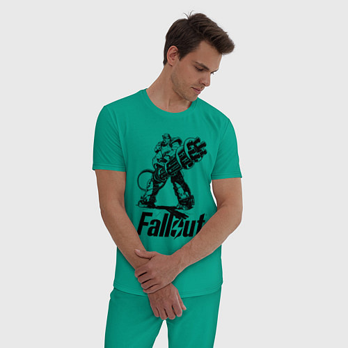 Мужская пижама Фоллаут - силовая броня / Зеленый – фото 3