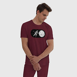 Пижама хлопковая мужская Режим космоса включен, цвет: меланж-бордовый — фото 2