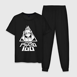 Пижама хлопковая мужская Моб Психо Шигэо Кагэяма, цвет: черный