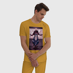 Пижама хлопковая мужская Патриотизм Луис Джеймс Мориарти, цвет: горчичный — фото 2